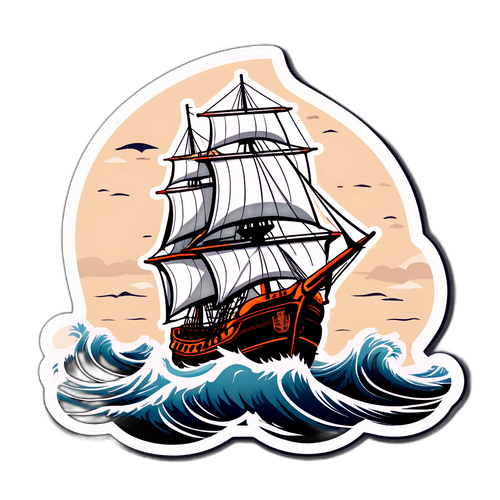 Sticker van een Portugese oorlogsschip