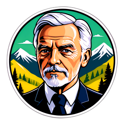 Taiteellinen muotokuva Lennart Karlista rauhallisella ilmeellä