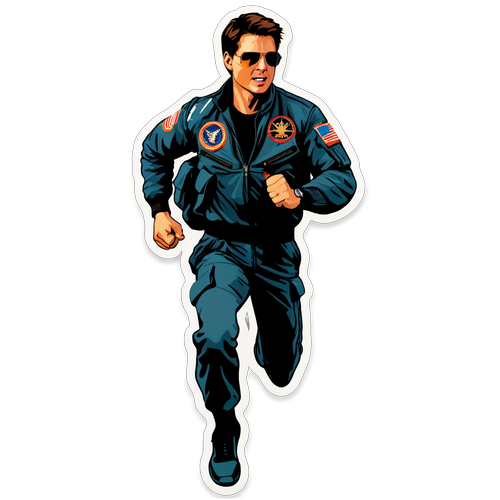 Tom Cruisen ikoninen juoksuasento elokuvasta 'Top Gun'
