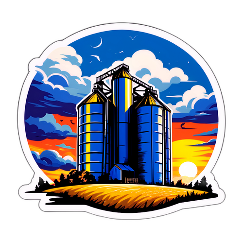 Eine gefährliche Szene mit umgestürztem Getreidesilo