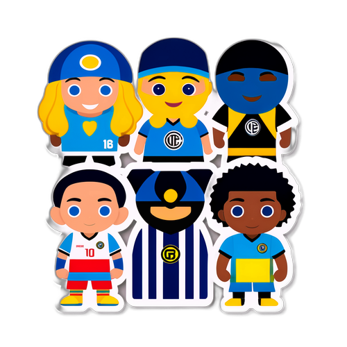 Διάφορα σχήματα ντυμένα με φανέλες ποδοσφαίρου που δείχνουν την πολιτιστική ποικιλία των φιλάθλων της Ίντερ