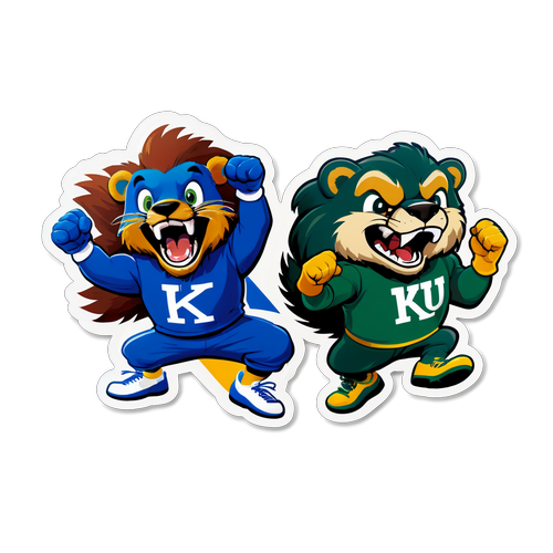 Dynamic Kansas vs. Baylor Football Mascot Sticker