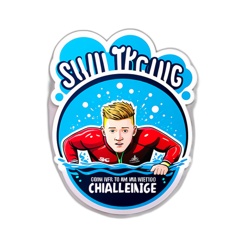 Actionfylt klistremerke av Adam Peaty som dykker inn i svømmebassenget