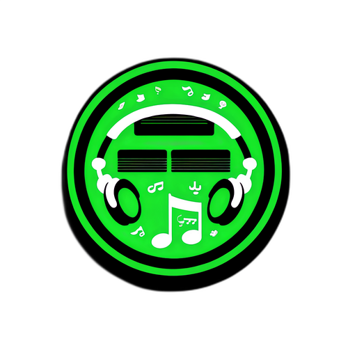 Наклейка с символами Spotify и фразой "В мир музыки!"
