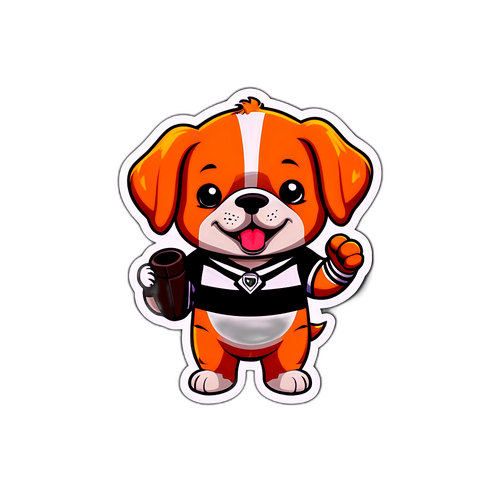 Søt hundemaske som fotballdommer