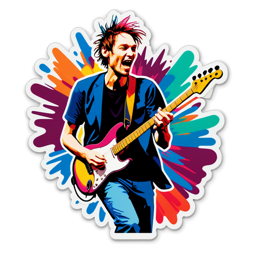 Oplev Josh Klinghoffer! Den Farverige Rock Sticker, Der Fanger Musikens Energi!