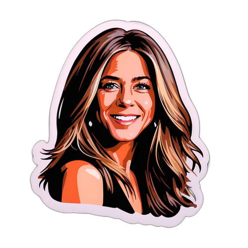 Aufkleber von Jennifer Aniston mit inspirierendem Zitat über Freundschaft