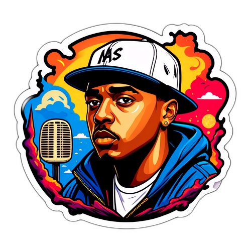 ナズアルバムカバーへのオマージュのステッカー