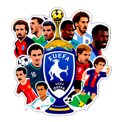 Sticker ya UEFA Ikionyesha Nyakati Maarufu za Soka