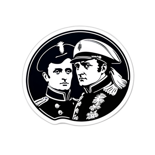 Елегантна монохромна наклейка про стиль Наполеона та Лена