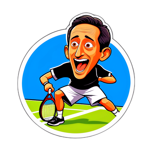 Gad Elmaleh op de Tennisbaan