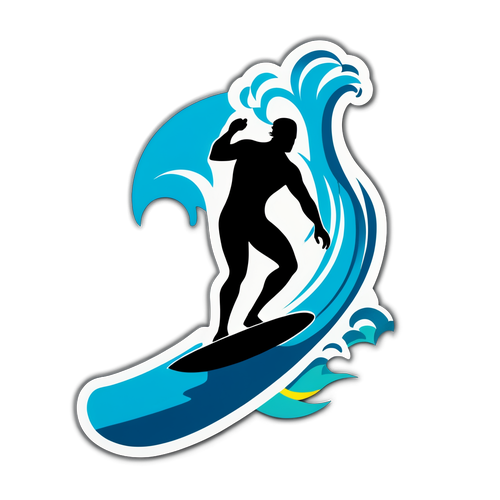 Ride the Waves of Creativity: Unleash Your Passion with This Stunning Surfer Sticker!