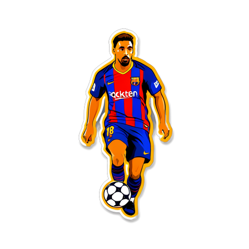 Stickers z zawodnikiem FC Barcelona w akcji