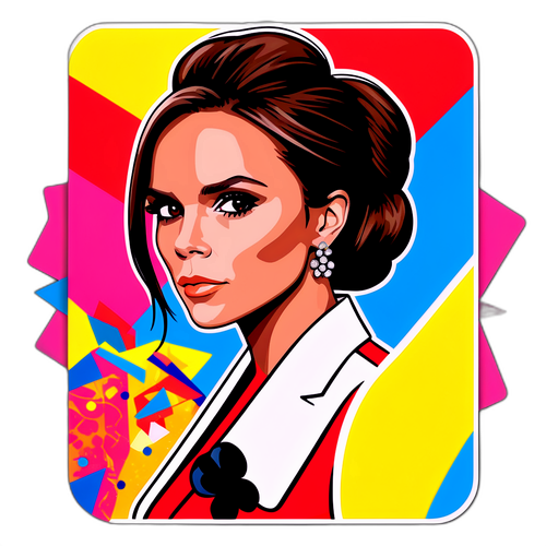 Elegancka Victoria Beckham w stylu pop-art