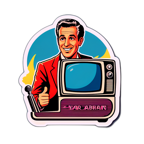 מדבקה בעיצוב רטרו של יארון אברהם