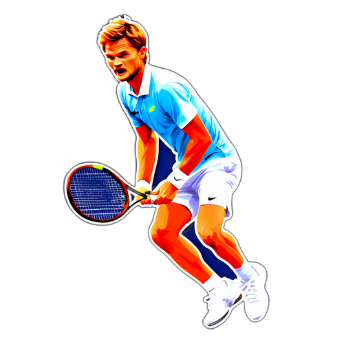 Sticker van David Goffin in Actie