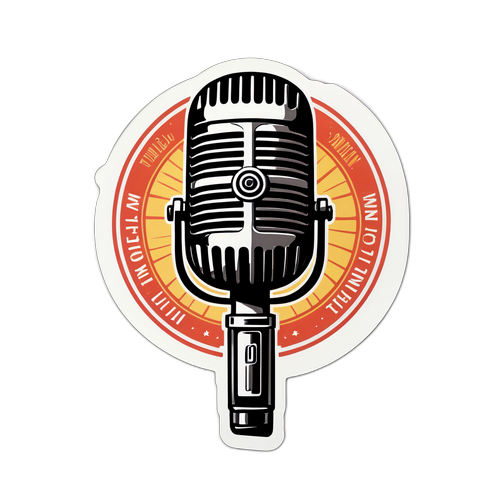 Vintage Microphone with Elegant Script