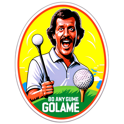 Humoristisk Happy Gilmore-klistremerke