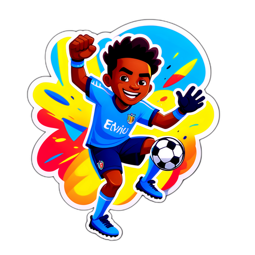 Legesyg tegnede figur i fodboldpose