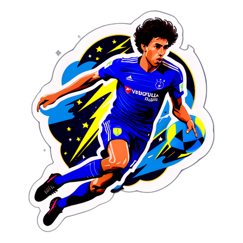 Autocollant de João Félix en pleine action