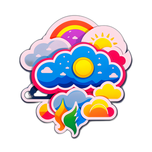 天氣主題貼紙設計