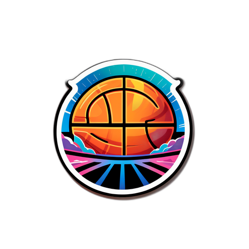 Basketboll med solnedgång