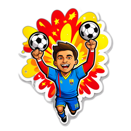 Jucător român sărbătorind pe teren