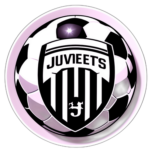 Stiker Logo Juventus dengan Bola Sepak