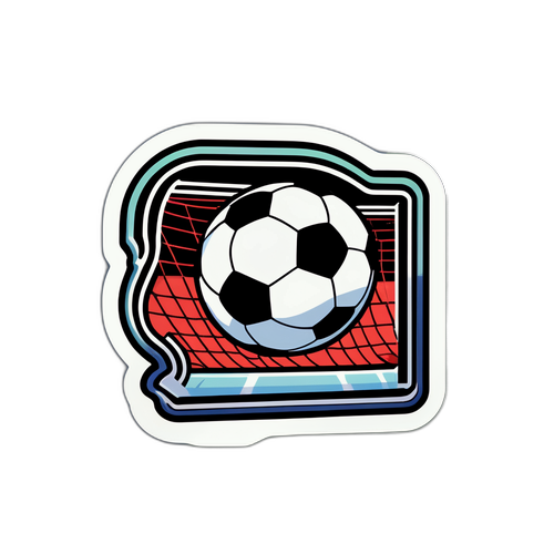 Sticker Minimalist cu Poarta de Fotbal