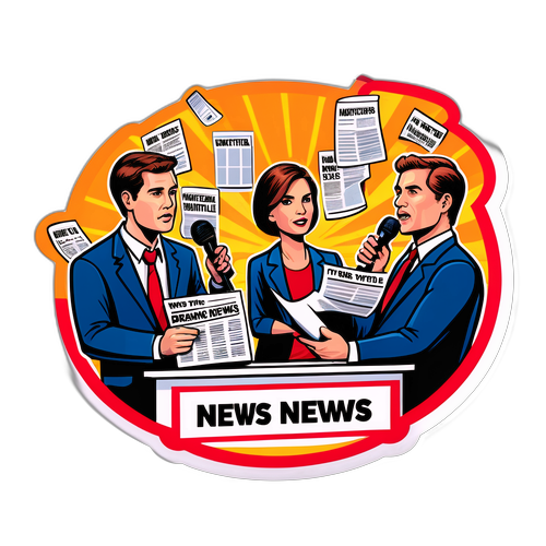 Comic-Style News Scene Sticker