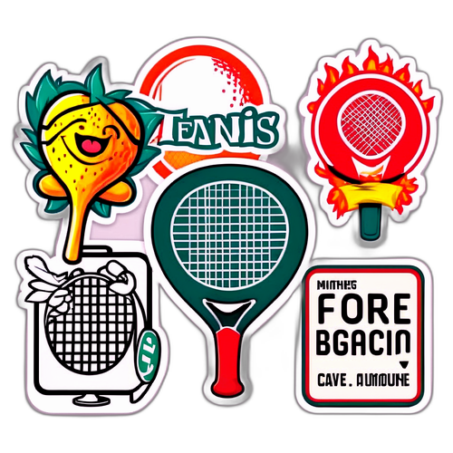 Những nhãn dán hài hước cho người yêu tennis