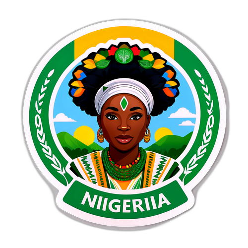 En farverig Nigeria Sticker med moderne elementer