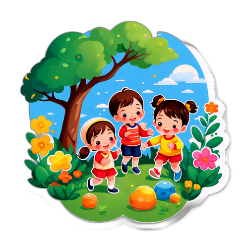 かわいい子供たちの遊びのシーン