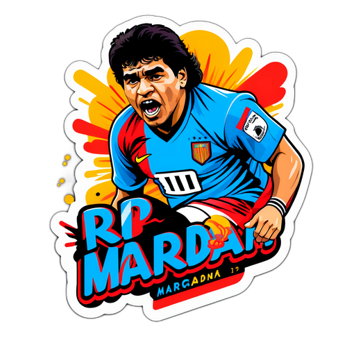 Sticker Colorido en Honor a Maradona
