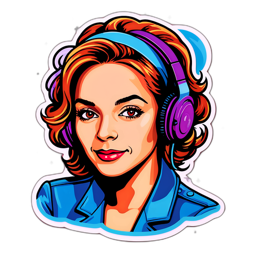 Sticker mit künstlerischer Darstellung von Marianne Mendt