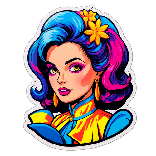 Renkli Pop Art Meloni Sticker