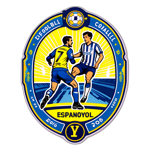 Ретро наклейка з футболом: Еспаньйол та Вільярреал