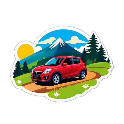 スズキ車と美しい自然の風景