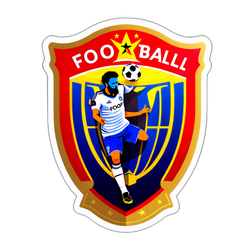 Sticker van de Europa League trofee met voetballer