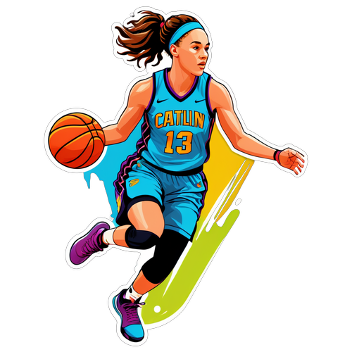 Shocking Sticker of Caitlin Clark: Witness the Basketball Phenom in Action!