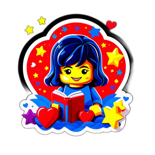 Figurina LEGO carina che legge un libro