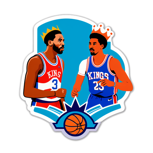 Retro na Sticker para sa Kings vs 76ers Matchup