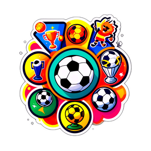 Sticker Kartun Kumpulan Bola Sepak