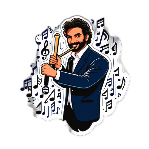 Sticker van Lahav Shani met Muzikale Noten