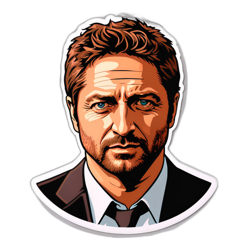 Sticker cu portretul stilizat al lui Gerard Butler