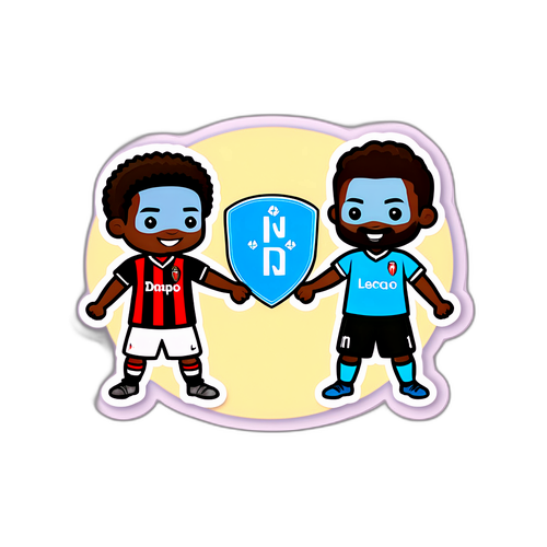 การ์ตูนสติ๊กเกอร์ของทีมมิลานและนาโปลี บอกว่า 'มิตรภาพในเกม'