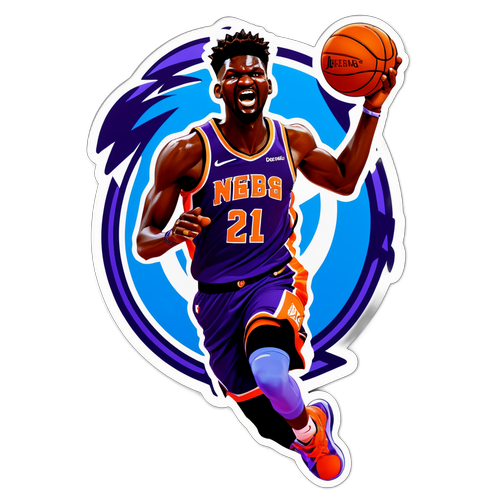 Autocollant de DeAndre Ayton réalisant un dunk