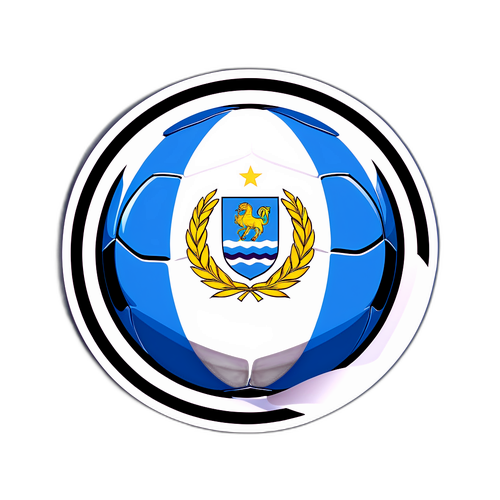 Uruguays nationalflagga med fotbollsikoner