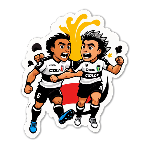 Adhesivo de Colo Colo y Huracán