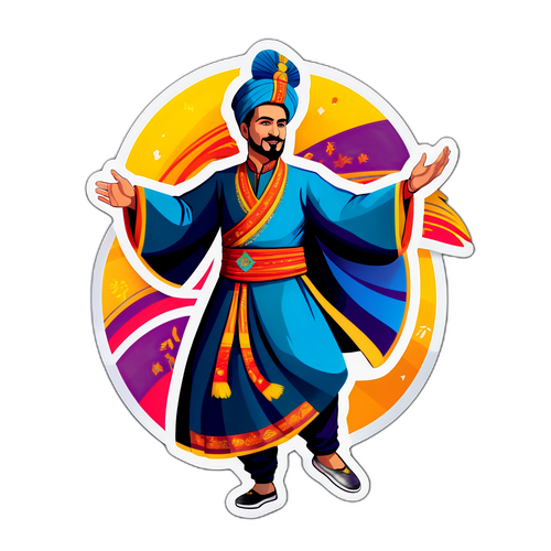 Sticker Umit Akdag în ținută tradițională